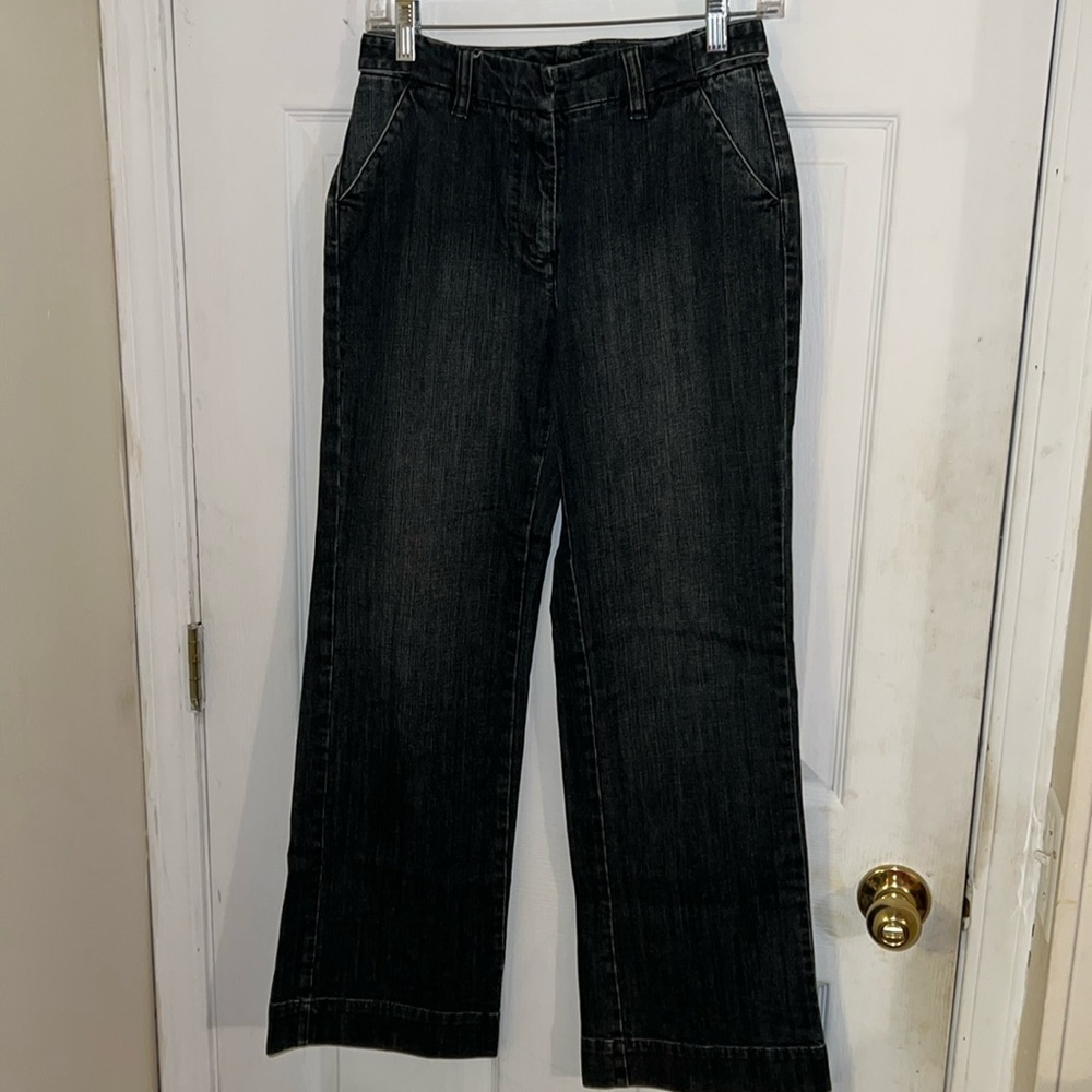 Talbots Petite Stretch Black Flare Jeans 2P